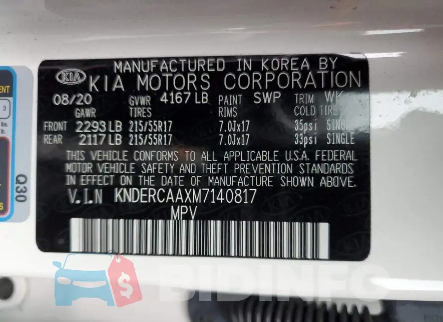KNDERCAAXM7140817 Photo# 13