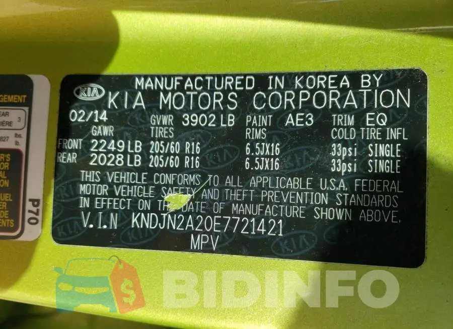 KNDJN2A20E7721421 Photo# 12