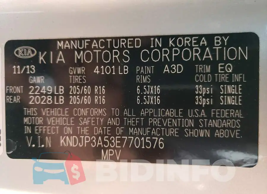 KNDJP3A53E7701576 Photo# 10