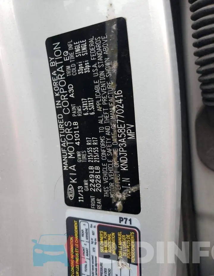 KNDJP3A58E7702416 Photo# 12