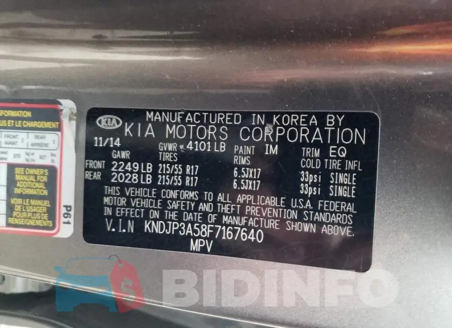 KNDJP3A58F7167640 Photo# 14