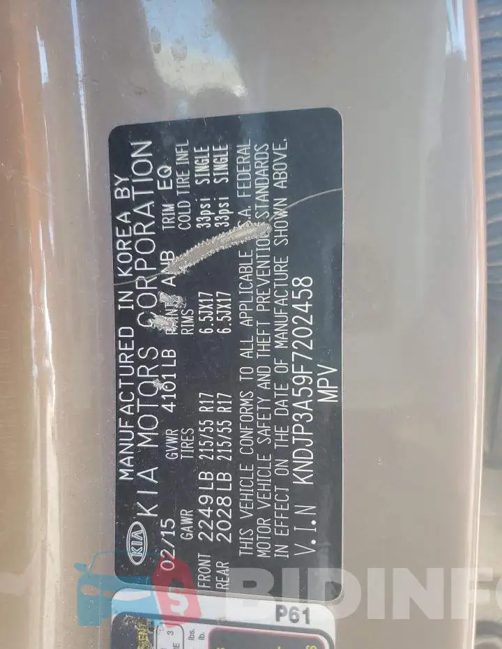 KNDJP3A59F7202458 Photo# 12