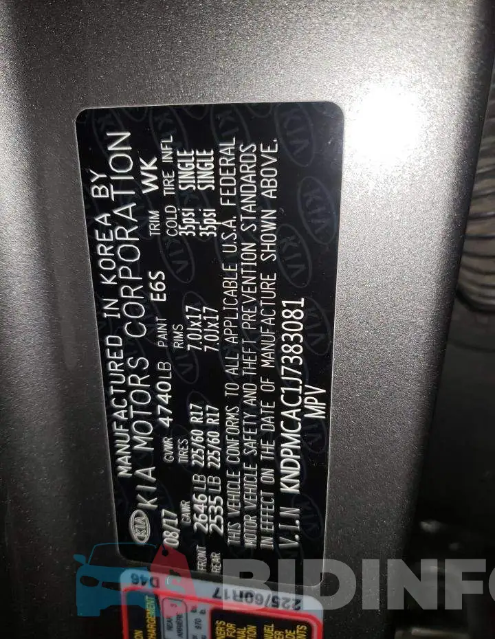 KNDPMCAC1J7383081 Photo# 13