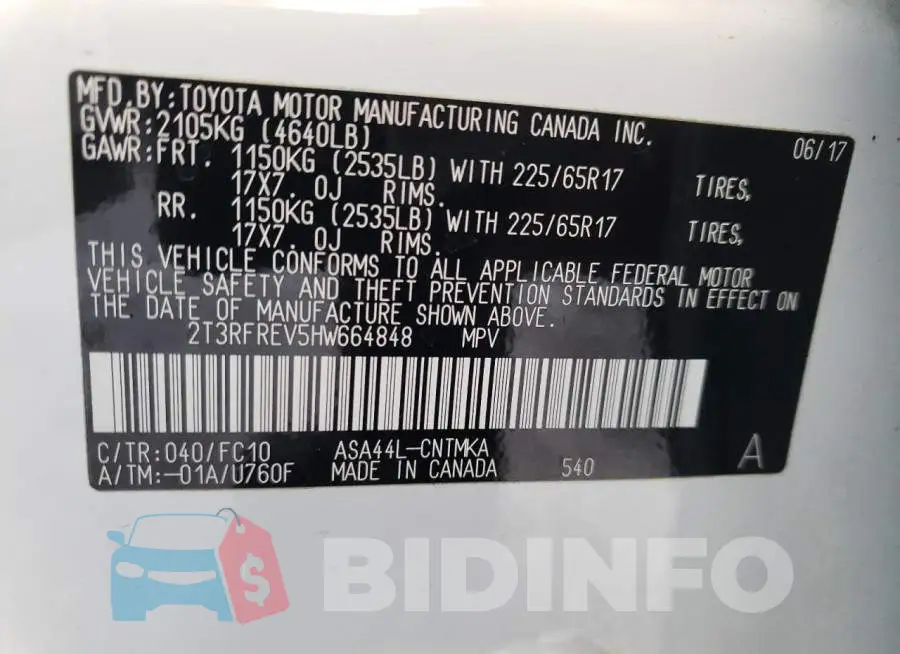 2T3RFREV5HW664848 Photo# 13
