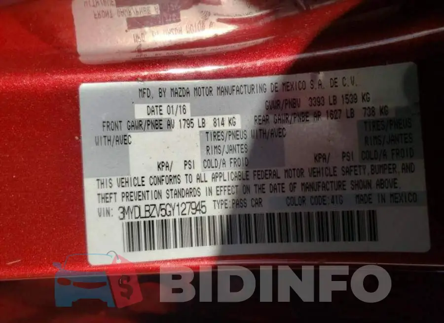 3MYDLBZV5GY127945 Photo# 10