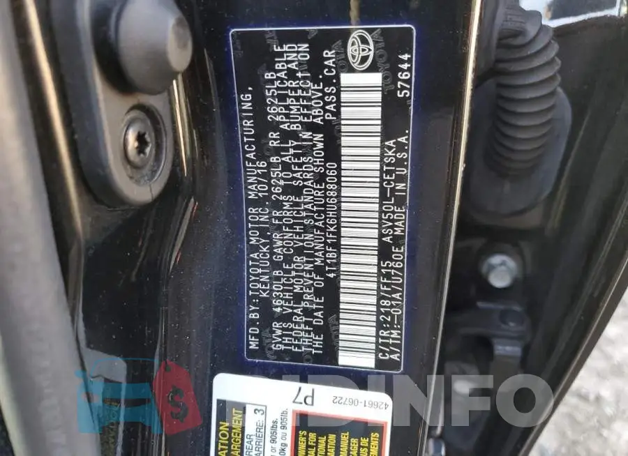 4T1BF1FK6HU688060 Photo# 12