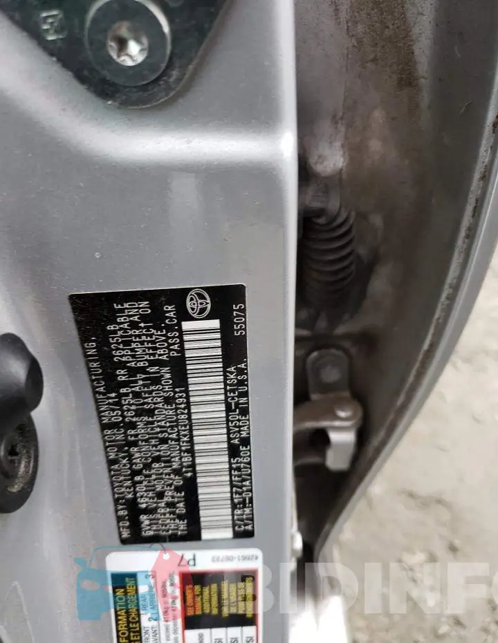 4T1BF1FKXEU824931 Photo# 12