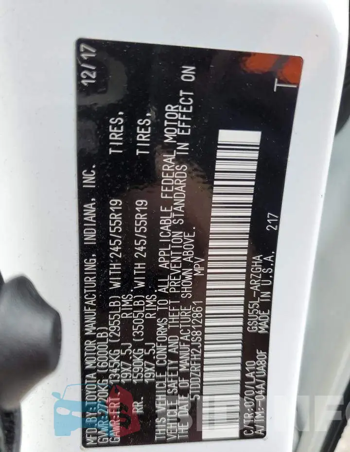 5TDDZRFH2JS812861 Photo# 13