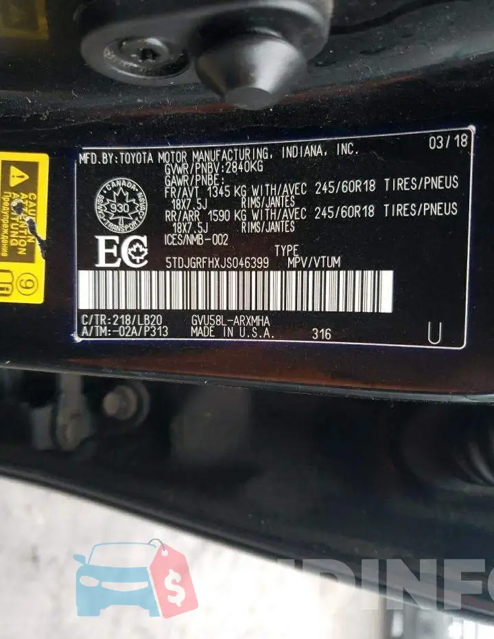 5TDJGRFHXJS046399 Photo# 14