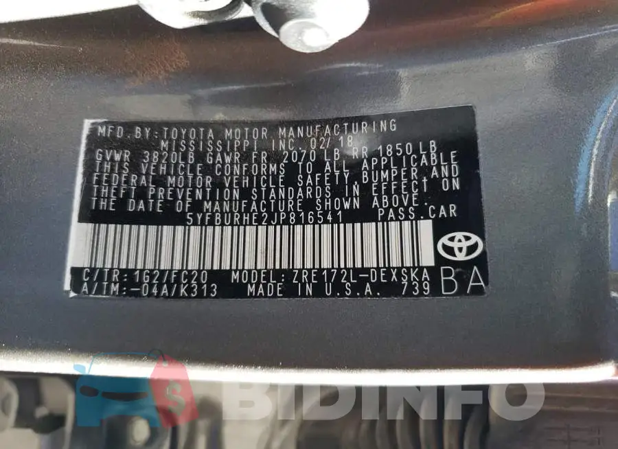 5YFBURHE2JP816541 Photo# 12