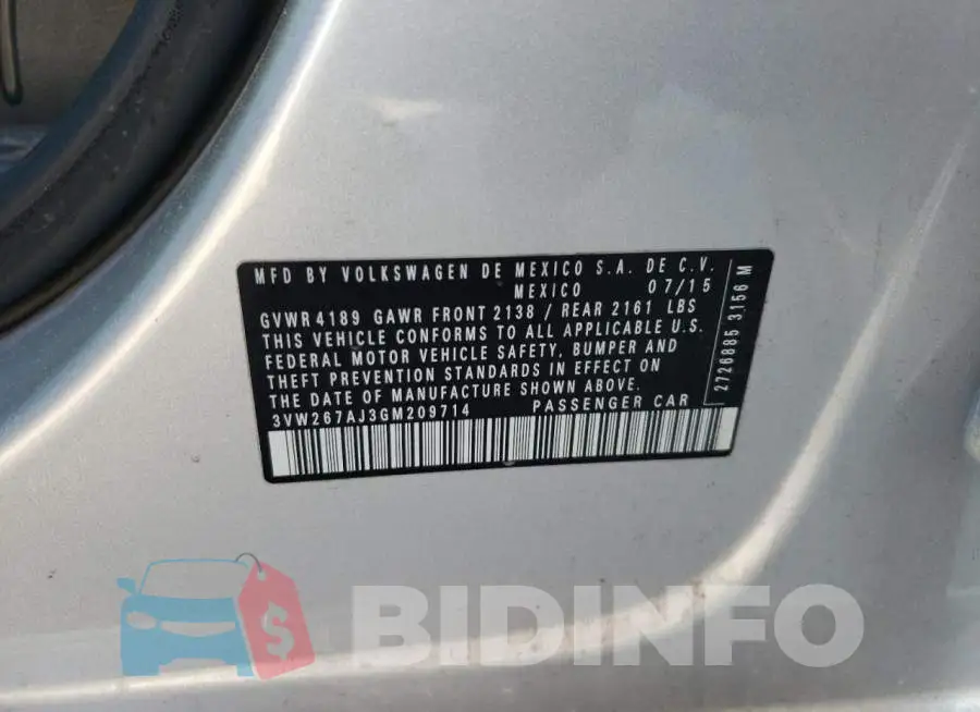 3VW267AJ3GM209714 Photo# 12