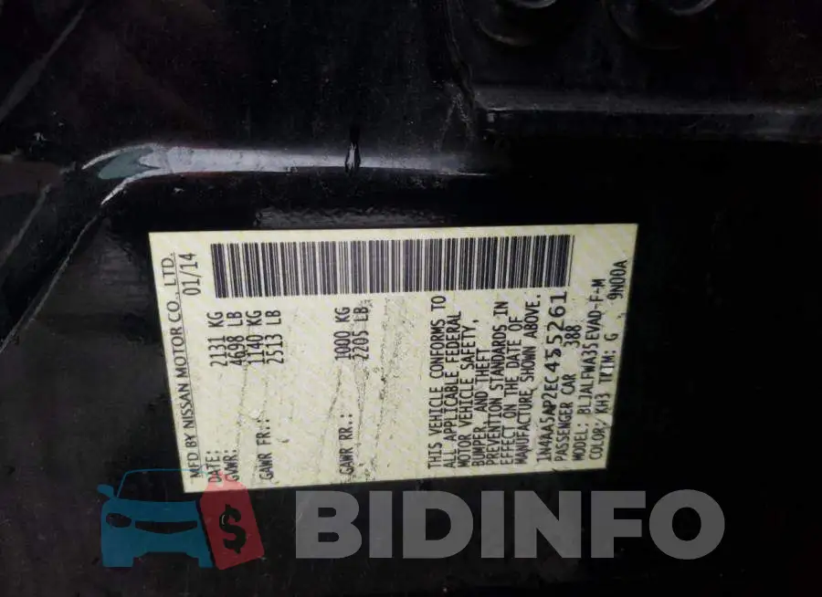 1N4AA5AP2EC455261 Photo# 12