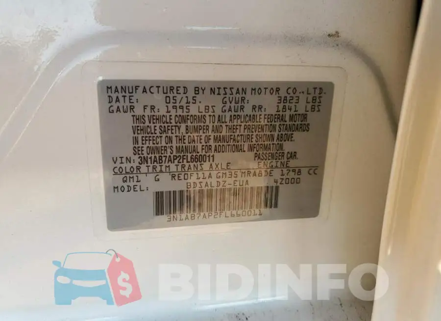3N1AB7AP2FL660011 Photo# 12