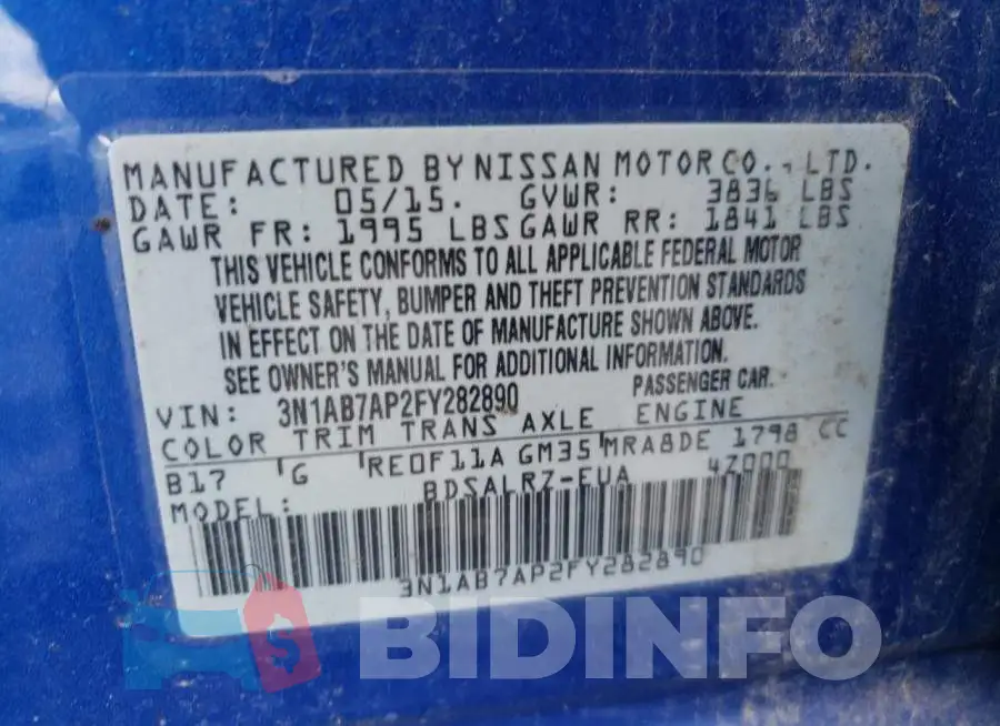 3N1AB7AP2FY282890 Photo# 10