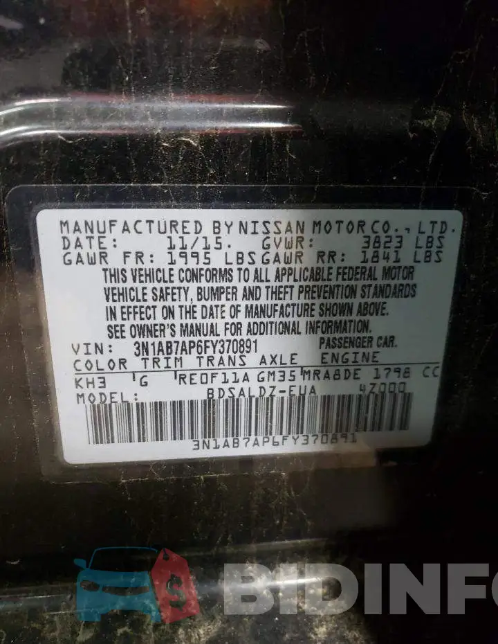 3N1AB7AP6FY370891 Photo# 13