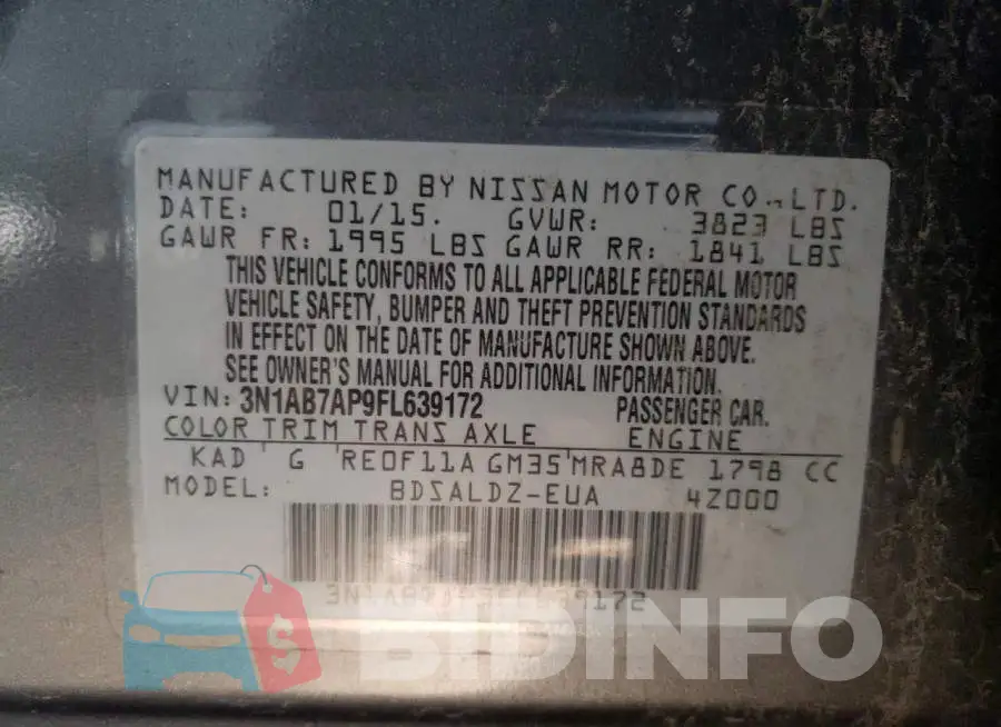 3N1AB7AP9FL639172 Photo# 13