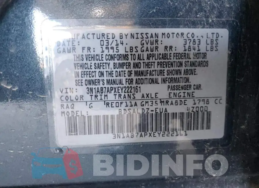 3N1AB7APXEY222161 Photo# 12