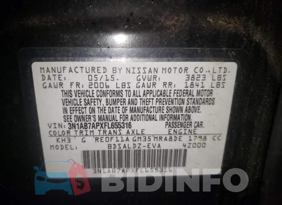 3N1AB7APXFL655316 Photo# 12