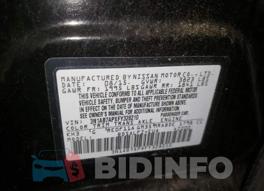 3N1AB7APXFY328210 Photo# 13