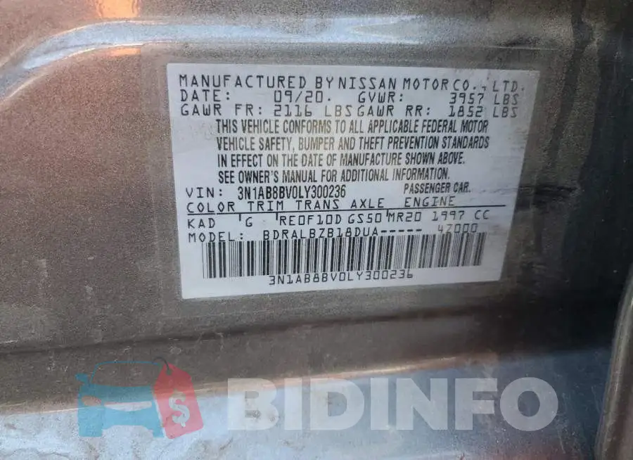 3N1AB8BV0LY300236 Photo# 12