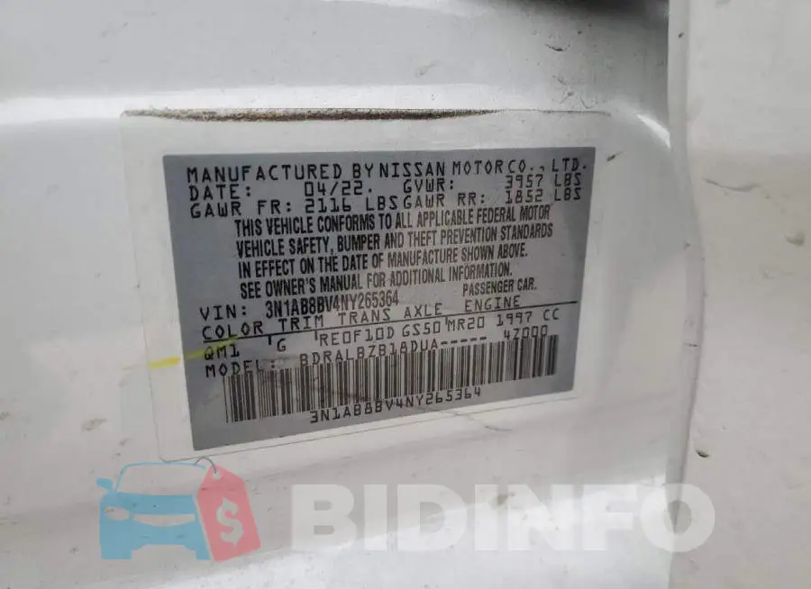 3N1AB8BV4NY265364 Photo# 13