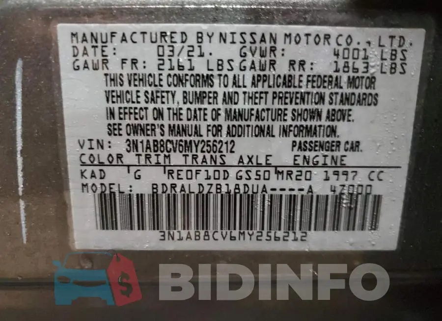 3N1AB8CV6MY256212 Photo# 12