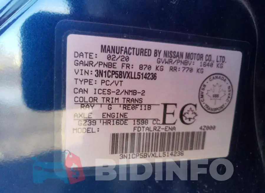 3N1CP5BVXLL514236 Photo# 13