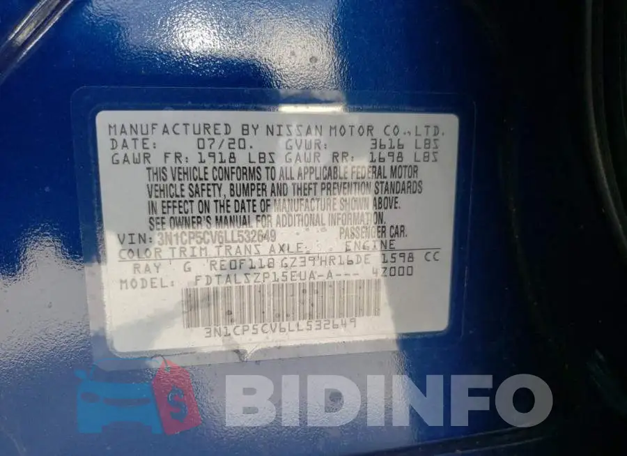 3N1CP5CV6LL532649 Photo# 10