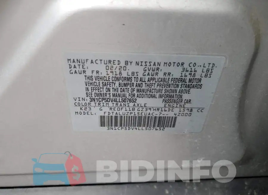 3N1CP5DV4LL507652 Photo# 14