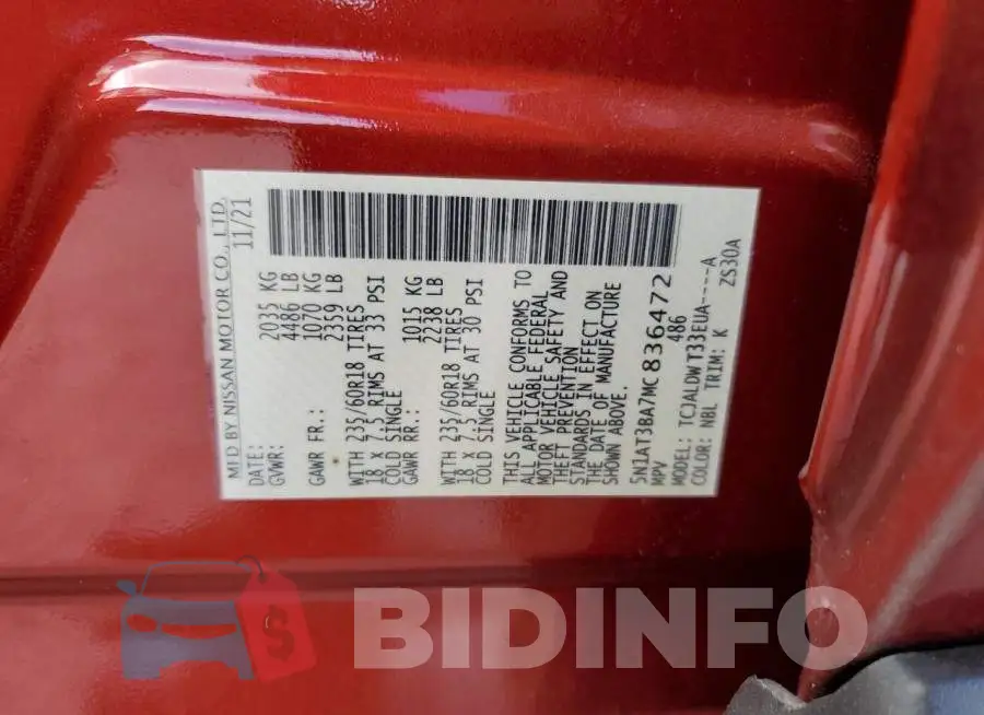 5N1AT3BA7MC836472 Photo# 13