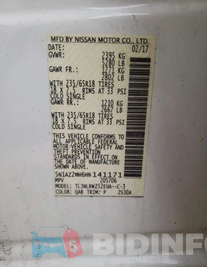 5N1AZ2MH6HN141171 Photo# 13