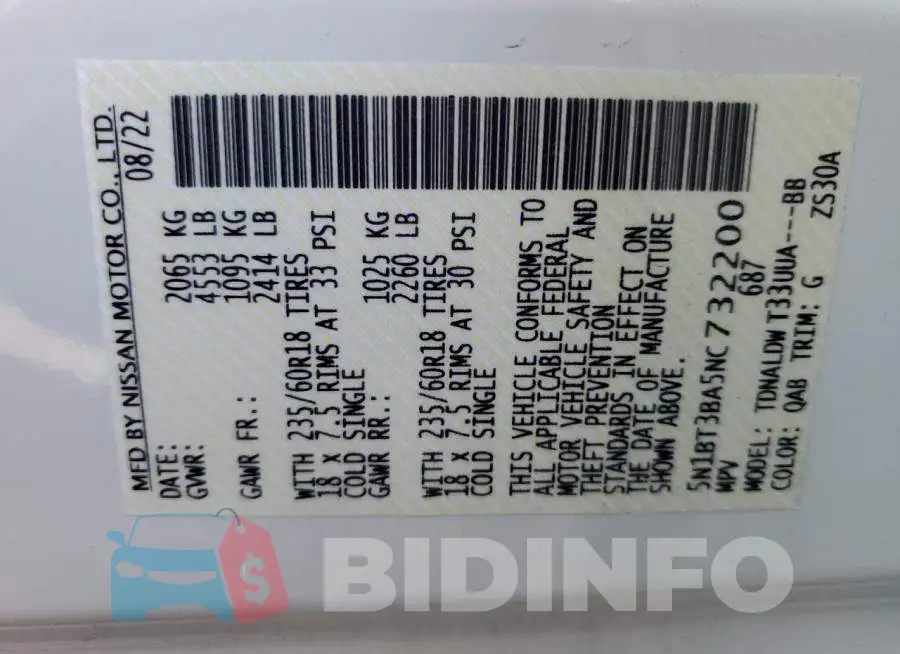 5N1BT3BA5NC732200 Photo# 13