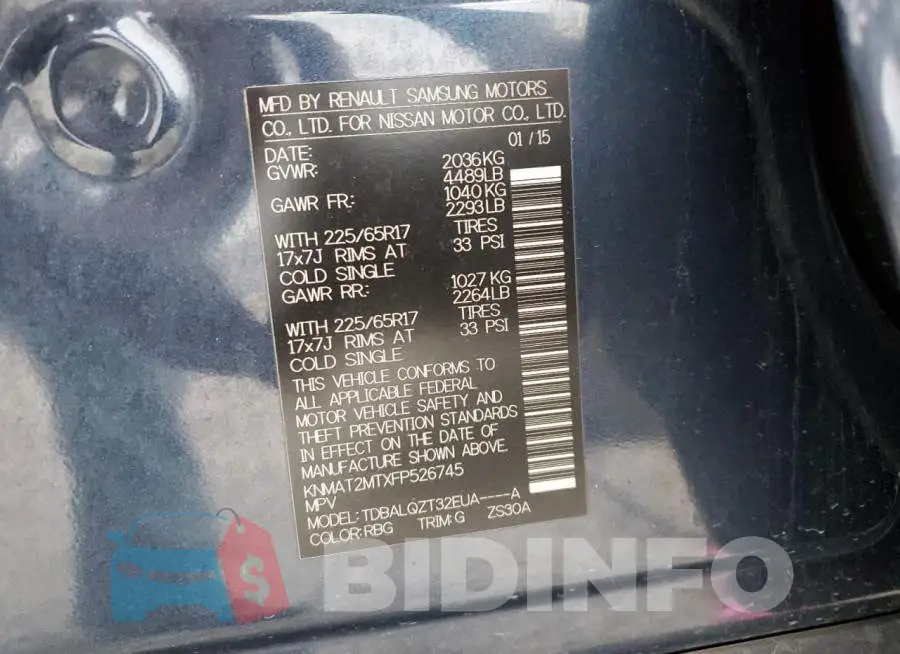 KNMAT2MTXFP526745 Photo# 14