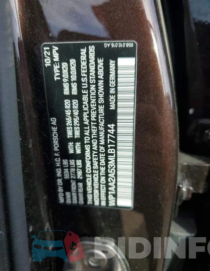 WP1AA2A53MLB17744 Photo# 13