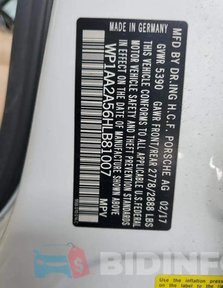 WP1AA2A56HLB81007 Photo# 13