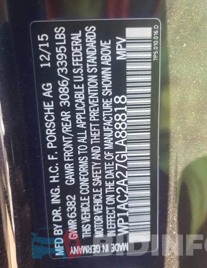 WP1AC2A27GLA88818 Photo# 10