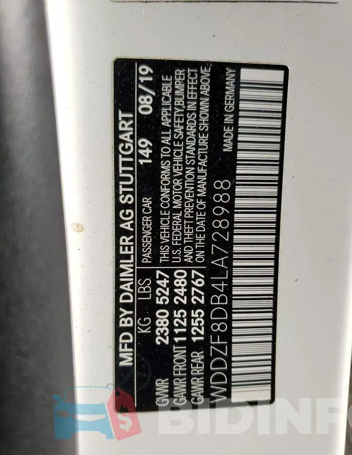 WDDZF8DB4LA728988 Photo# 13