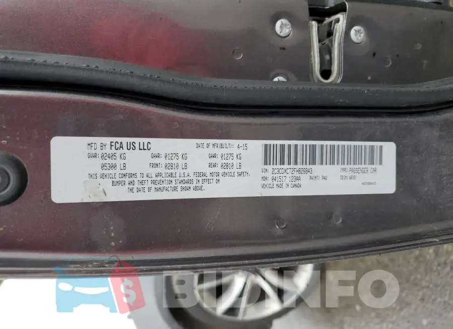 2C3CDXCT2FH826843 Photo# 12