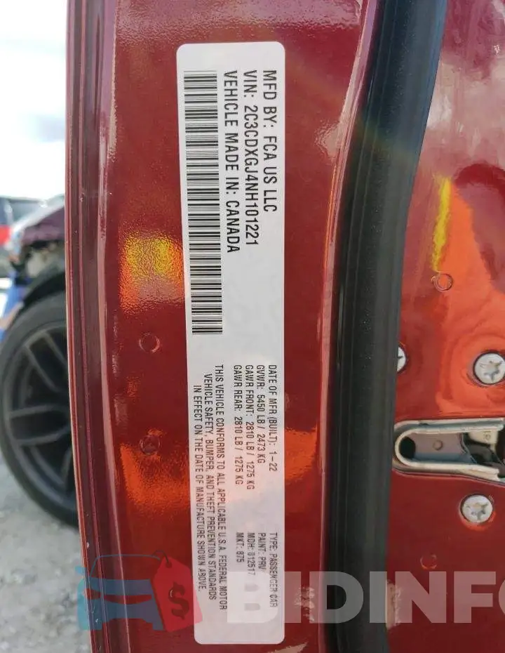 2C3CDXGJ4NH101221 Photo# 12