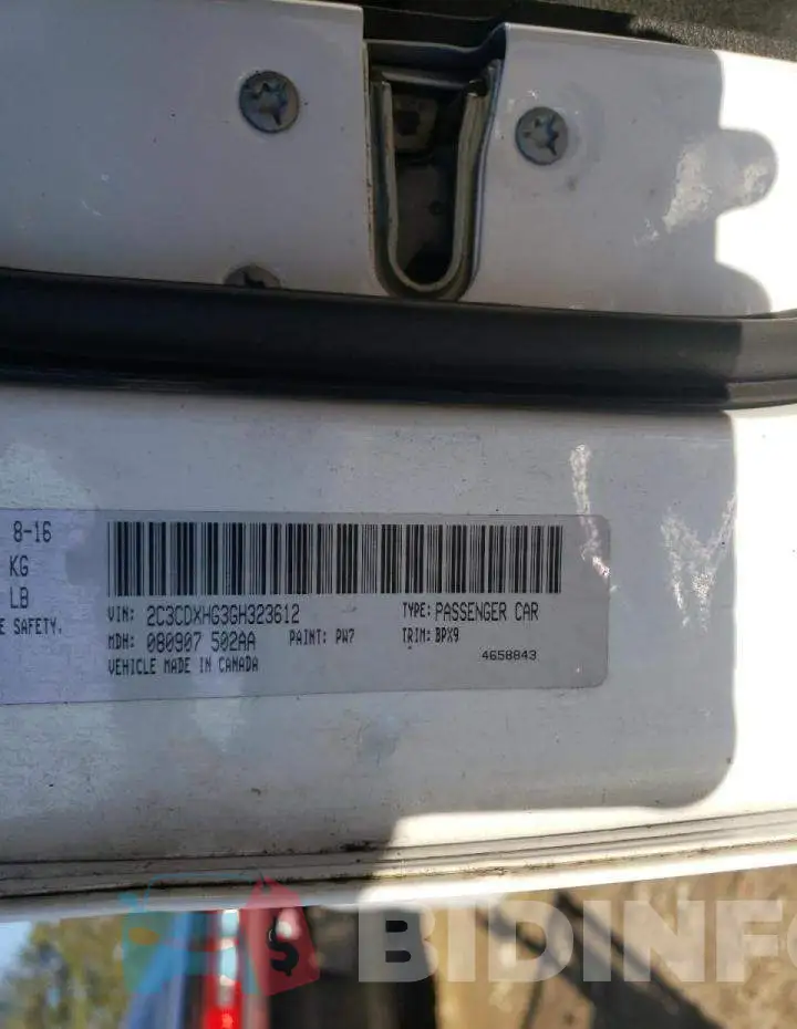 2C3CDXHG3GH323612 Photo# 12