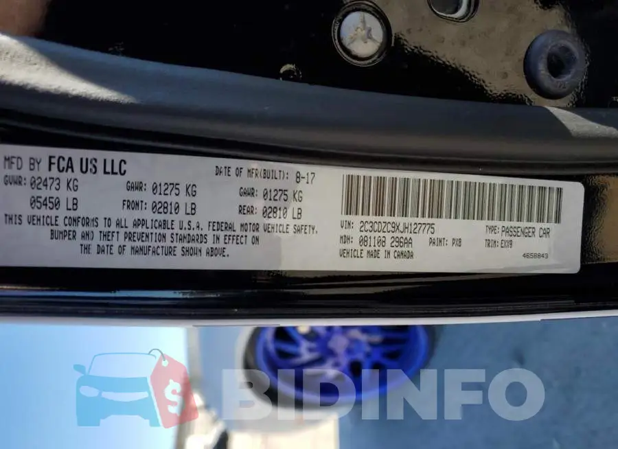 2C3CDZC9XJH127775 Photo# 10