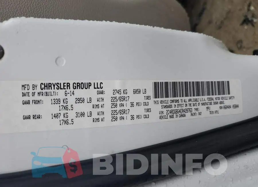 2C4RDGBG4ER428763 Photo# 13