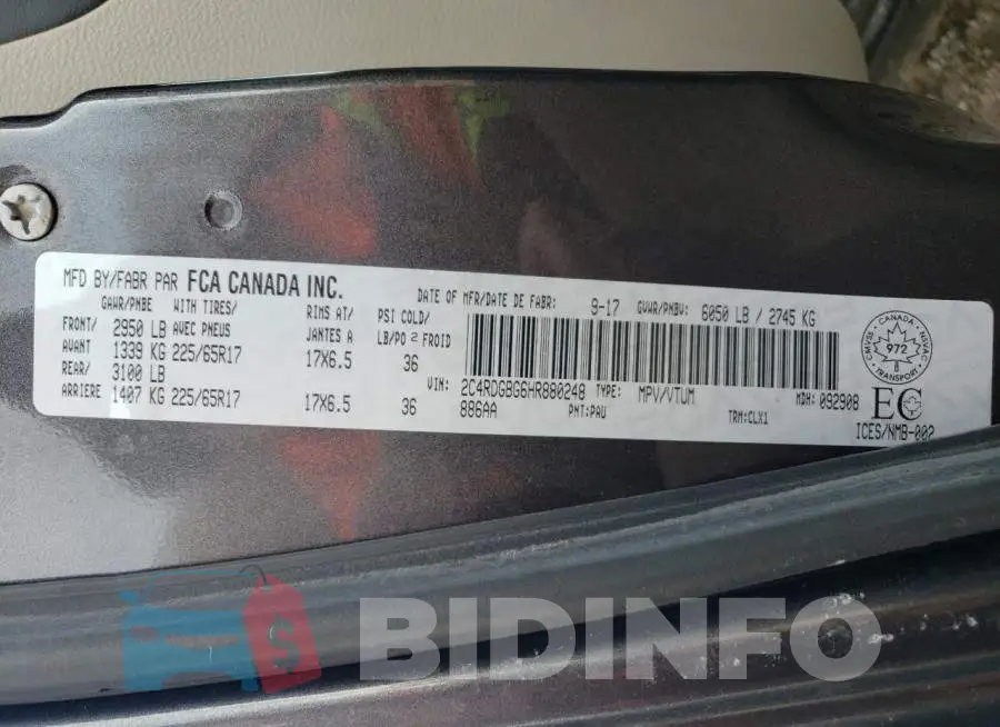 2C4RDGBG6HR880248 Photo# 14