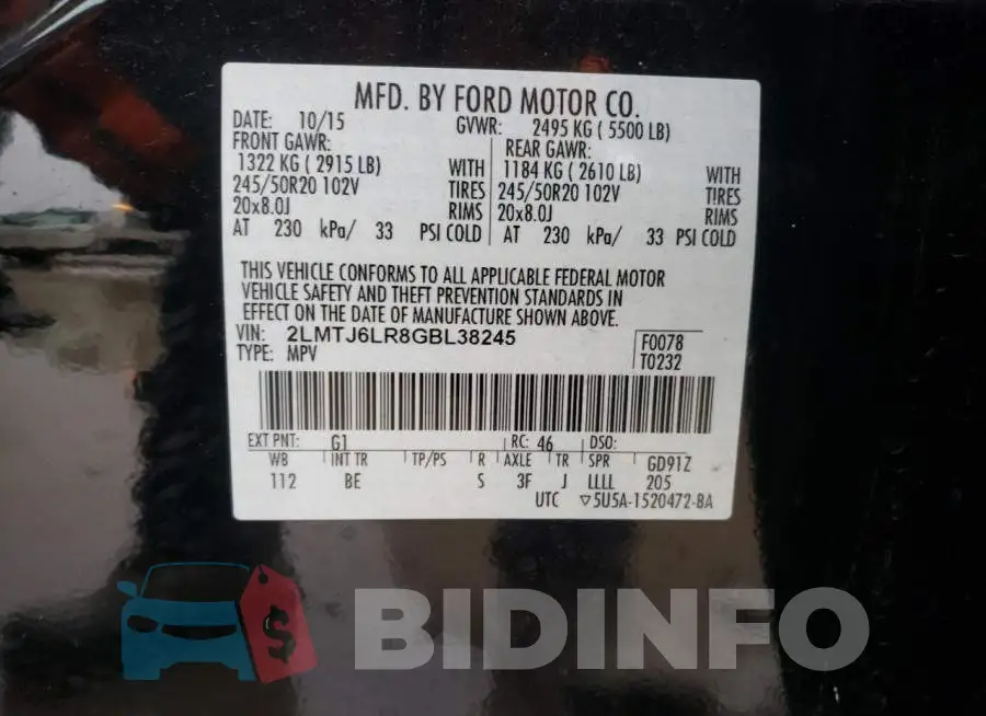 2LMTJ6LR8GBL38245 Photo# 13