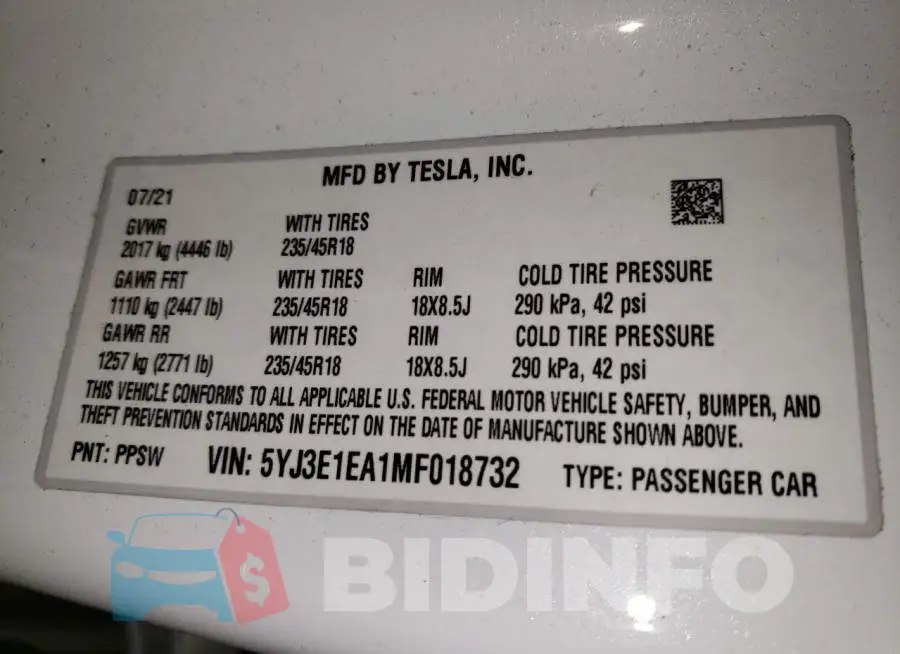 5YJ3E1EA1MF018732 Photo# 13