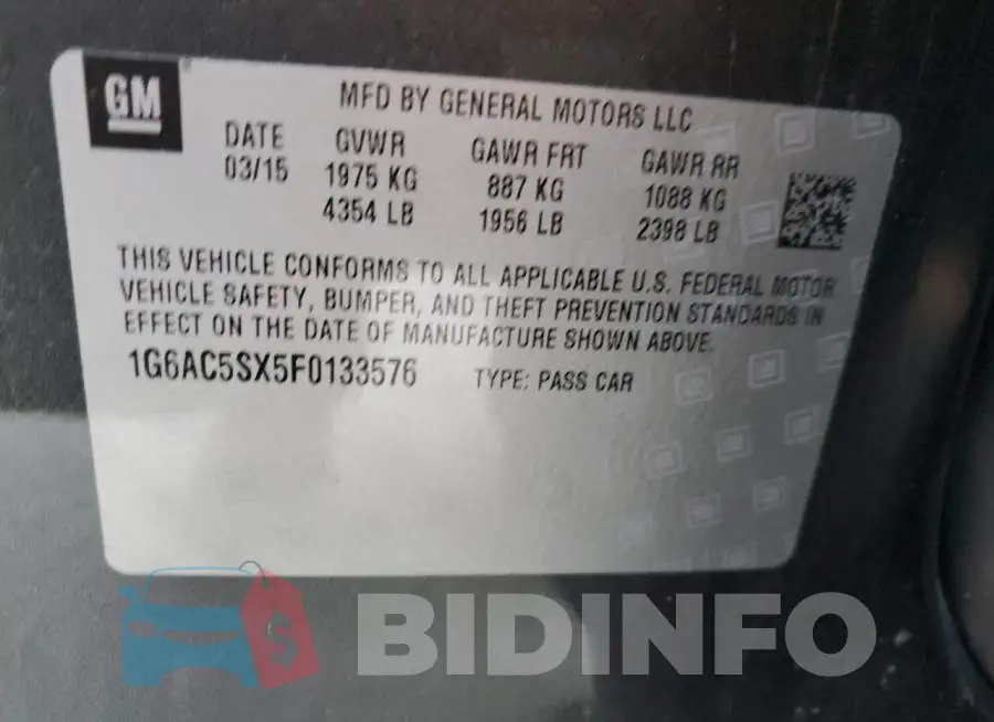 1G6AC5SX5F0133576 Photo# 12