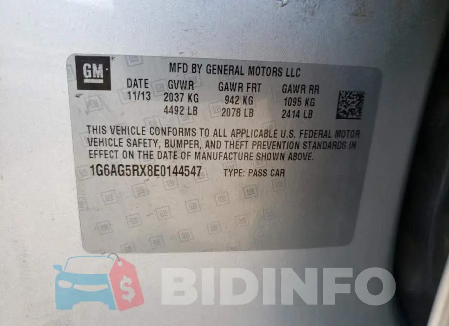 1G6AG5RX8E0144547 Photo# 10