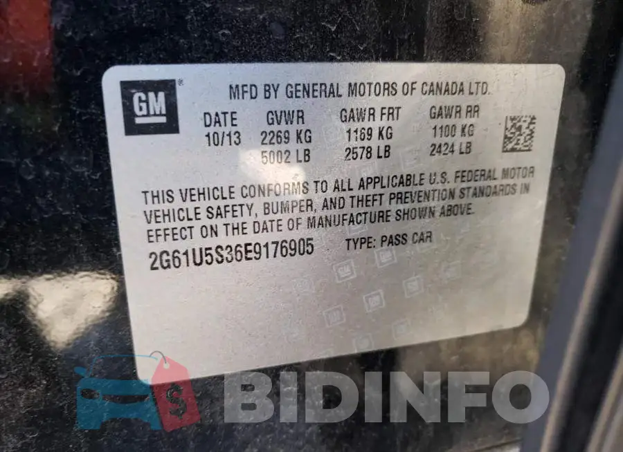 2G61U5S36E9176905 Photo# 12