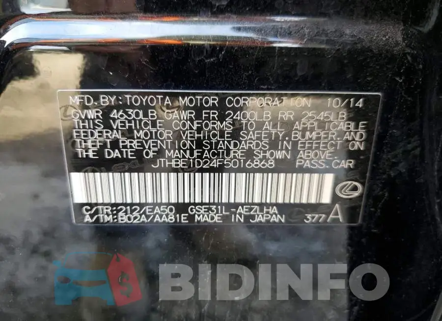 JTHBE1D24F5016868 Photo# 13