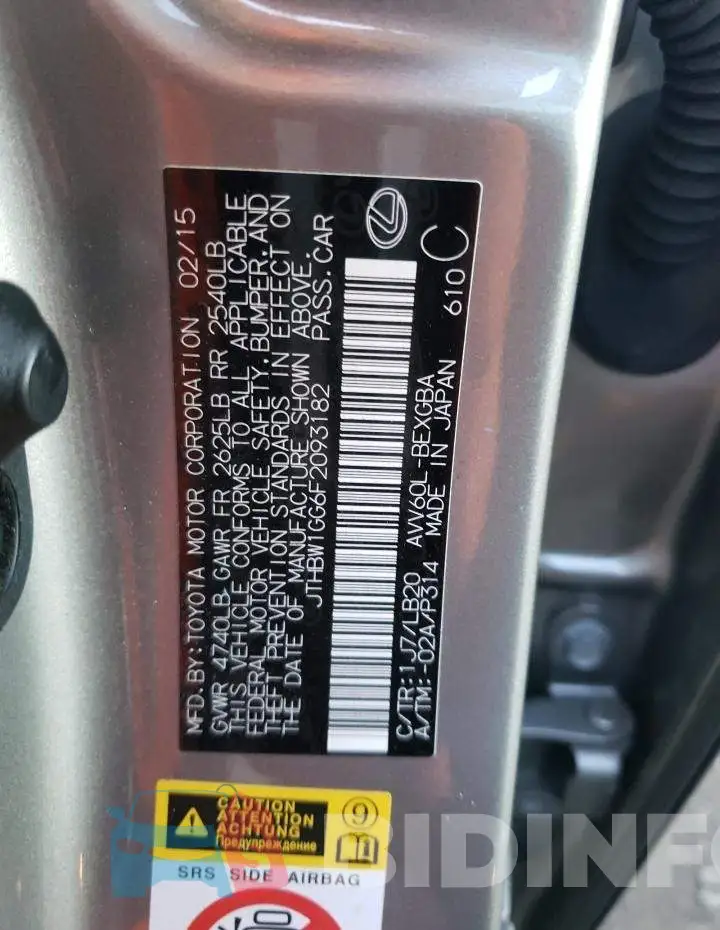 JTHBW1GG6F2093182 Photo# 13